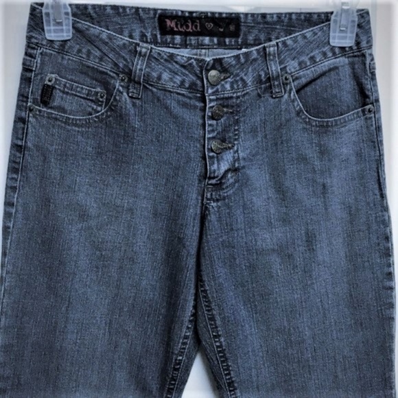 Mudd Flare Blue Jeans Size Jr 5 Button Fly - Picture 2 of 5